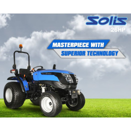 Solis 26 HST Compact Tractor with 4 in 1 Front Loader (26HP with turf tyres)